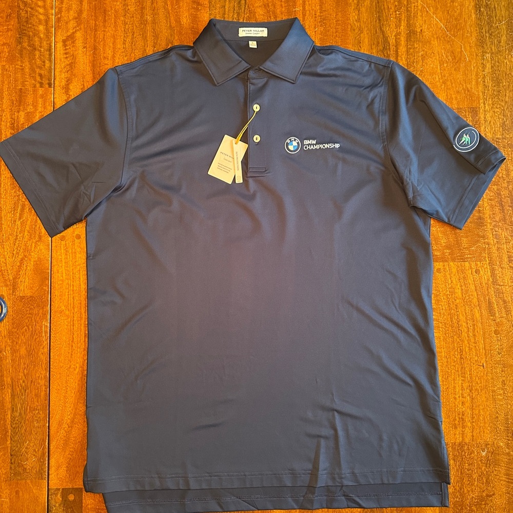 Navy BMW championship Golf polo